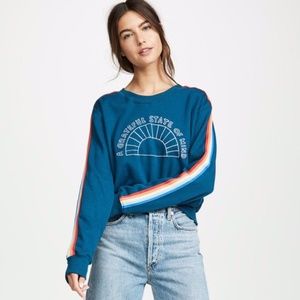 SPIRITUAL GANGSTER NAVY  GRATEFUL STATE OF MIND RAINBOW SWEATER MEDIUM